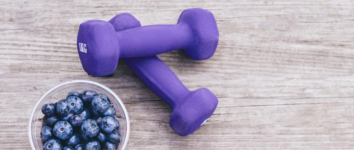 Weights and blueberries