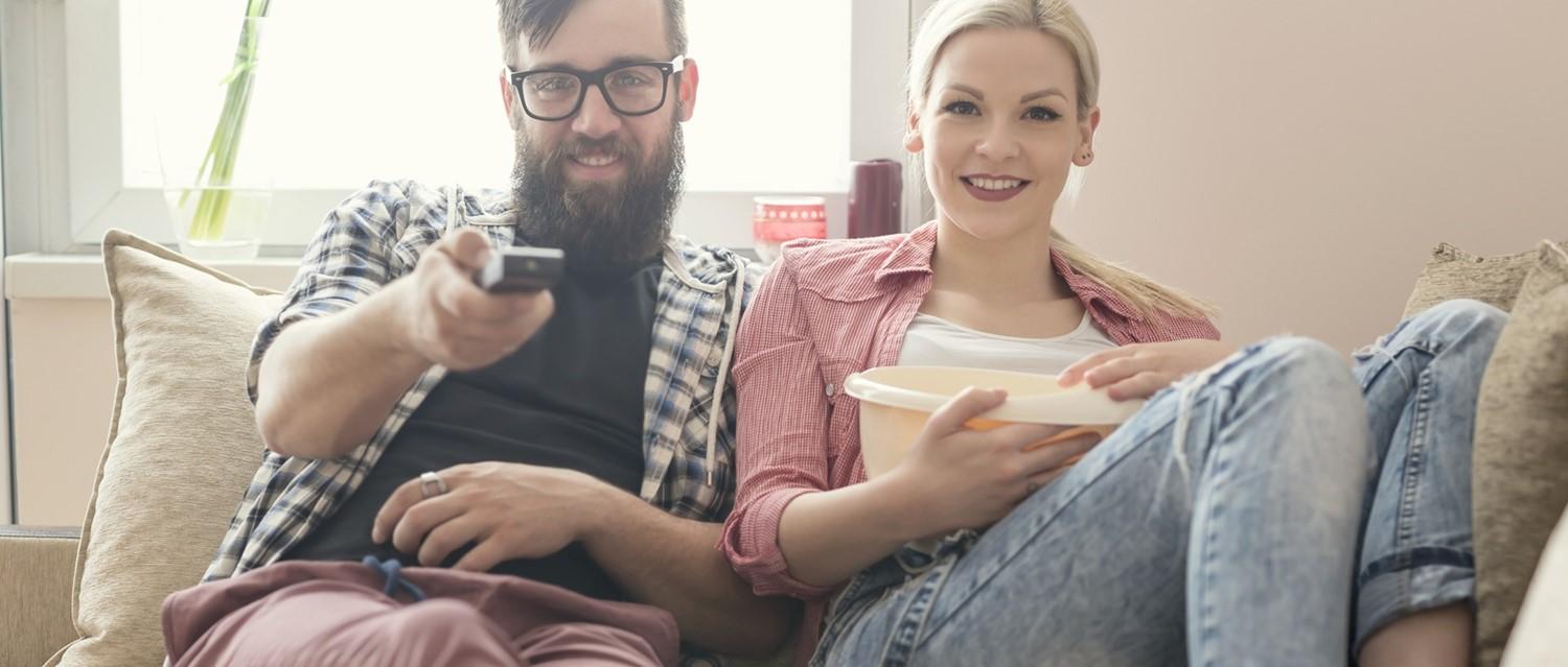 Couple watching tv