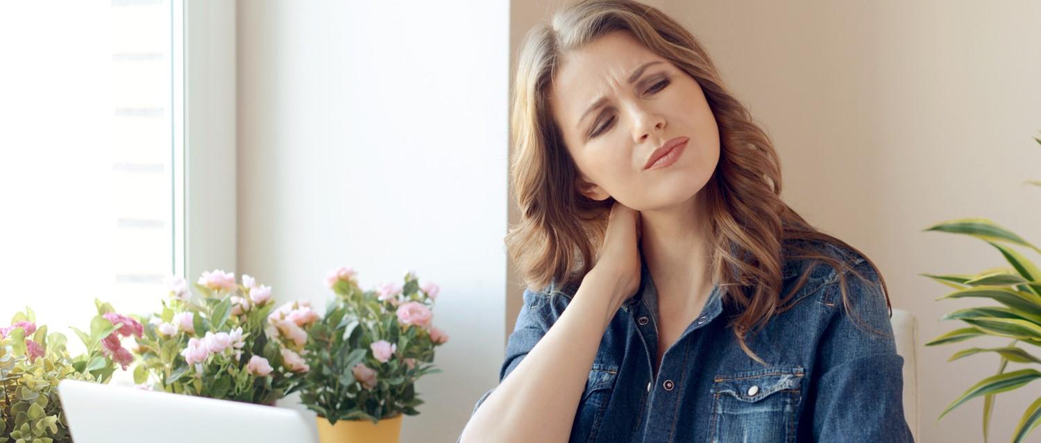 Woman with neck pain