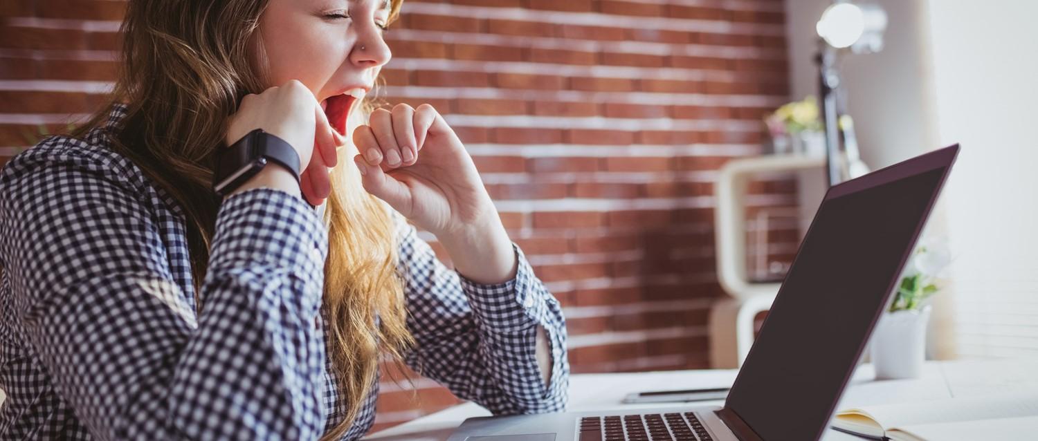 woman yawning