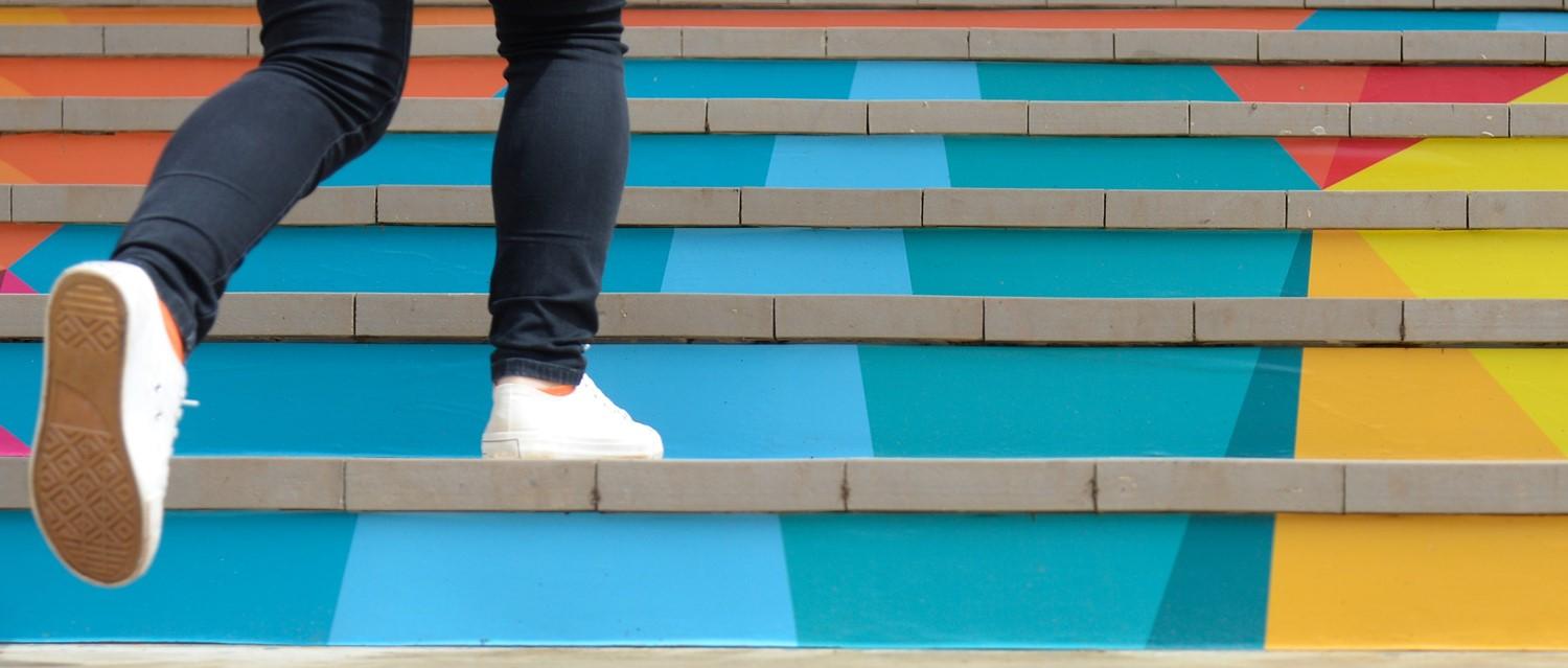 feet on stairs